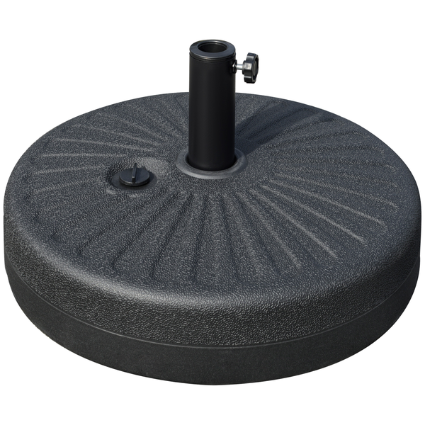 Pied de parasol rond HDPE motif rosace surface texturée noir