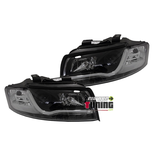 FEUX PHARES AVANTS NOIRS TUBE LED LIGHT BAR AUDI A4 B6/8E (02735)