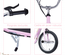 Trottinette patinette freestyle grandes roues et pegs rose