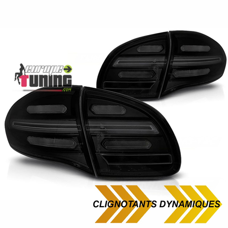 FEUX NOIRS FUMES CLIGNOTANTS LED DYNAMIQUES PORSCHE CAYENNE II PH1 2010-2015 (05596)