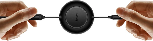 Câble 3en1 rétractable Baseus Bright Mirror USB 2.0 type A vers Micro USB, USB-C & Lightning M/M 1,1m 66W (Noir)