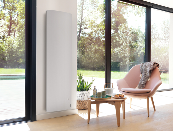 Radiateur connecté lumineux DIVALI vertical 2000W blanc carat - ATLANTIC - 507618