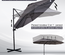 Parasol déporté grande taille inclinable acier polyester