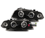 2 PHARES FEUX NOIRS ANGEL EYES ANNEAUX LED CCFL BMW SERIE 3 E46 5 PORTES 1998-2001 (00502)