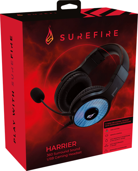Casque Gamer filaire Verbatim SureFire Harrier 360 RGB (Noir)