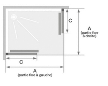 Paroi de douche SUPRA III A 100CM accès d’angle coulissant gauche fixe droite - KINEDO - PA1583BTND
