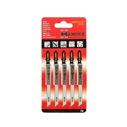 Pack de 5 lames de scie sauteuse TMBR7510 pour bois - HANGER - 150215