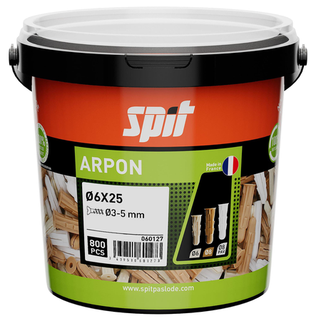 Cheville plastique universelle ARPON 8x30mm boîte de 4000 - SPIT - 071110