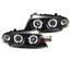 2 PHARES FEUX NOIRS ANGEL EYES ANNEAUX LED BMW SERIE 3 E46 5 PORTES 1998-2001 (03321)