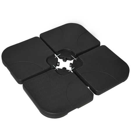 Pied de parasol lot de 4 dalles pour parasol à lester HDPE noir