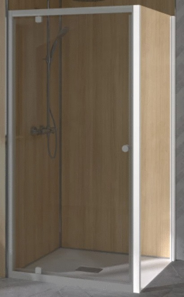 Paroi de douche SUPRA III FIXE 80cm profilé blanc avec verre transparent - KINEDO - PA1571BTN