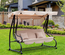 Balancelle de jardin 3 places convertible beige noir