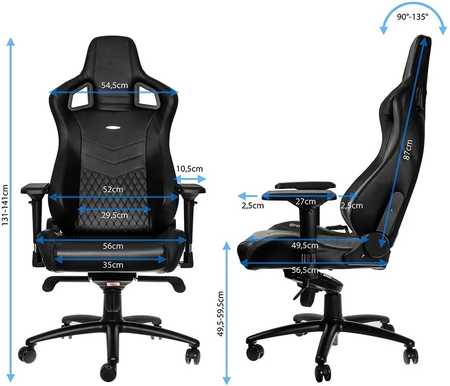 Fauteuil Gamer Noblechairs Epic en Cuir véritable (Noir)