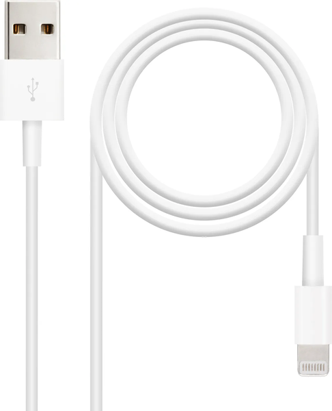 Câble Nanocable USB-A - Lightning M/M 1m (Blanc)