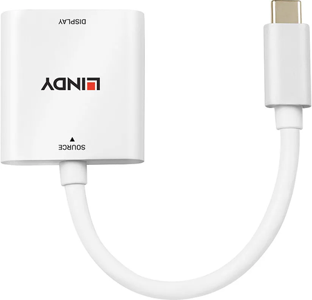 Câble Adaptateur Lindy USB type C vers HDMI 15cm (Blanc)