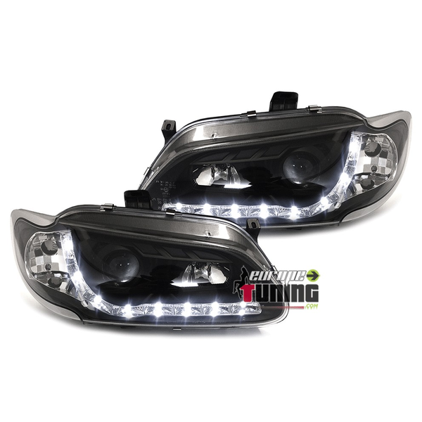 PHARES NOIRS BANDES LED FEUX DEVIL EYES RENAULT MEGANE ET SCENIC 1 1995-1999 (x13560)