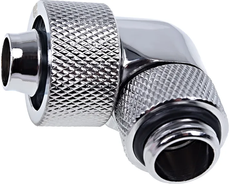 Raccord rotatif coudé à compression pour Tube Ø16mm - G1/4 Alphacool Eiszapfen (Argent)