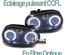 PHARES NOIRS ANNEAUX LED CCFL FEUX ANGEL EYES LOOK XENON VOLKSWAGEN VW GOLF 4 (03674)