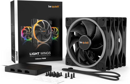 Lot de 3 Ventilateurs de boitier be quiet! Light Wings RGB - 14cm (Noir)