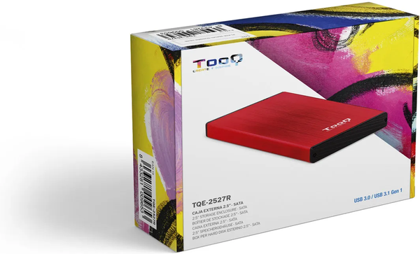 Boitier externe USB 3.1 TooQ TQE-2527 - S-ATA 2,5" (Rouge)