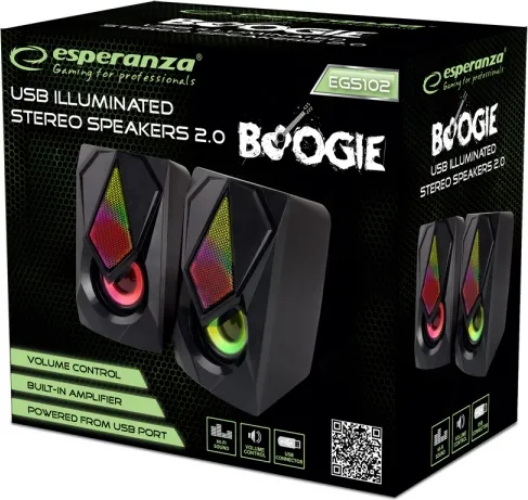 Enceintes Esperanza Rainbow Boogie RGB (Noir)