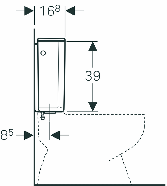 Réservoir blanc apparent alimentation basse gauche ou droite - GEBERIT - 128.013.11.5