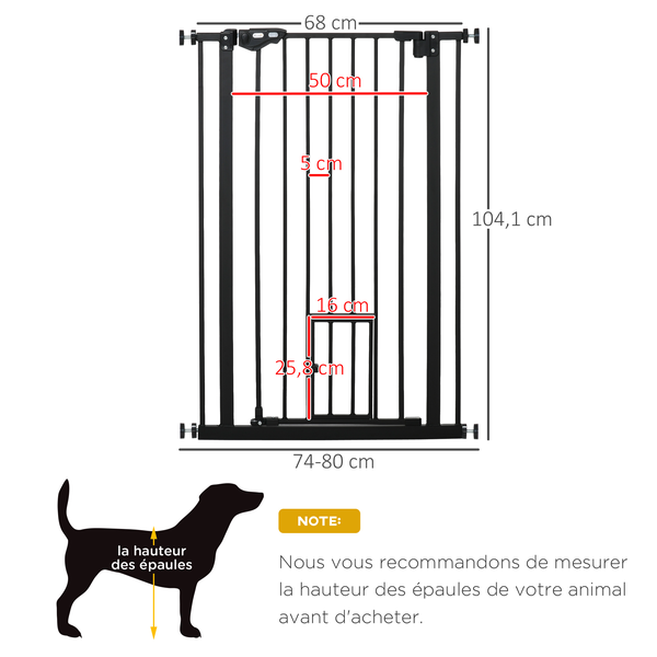 Barrière de sécurité animaux réglable 2 portes acier