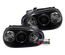 PHARES FEUX AVANTS ANNEAUX LED ANGEL EYES NOIRS VOLKSWAGEN VW GOLF 4 (11485)