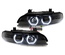 PHARES AVANTS NOIRS FEUX ANGEL EYES EN U CLIGNO LEDS BMW SERIE 5 E39 1995-2003 (05337)