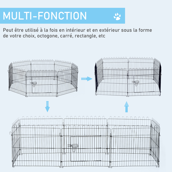 Parc enclos pour chiens chiots 71Lx61H cm