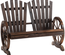 Banc de jardin 2 places Adirondack rustique chic sapin carbonisé