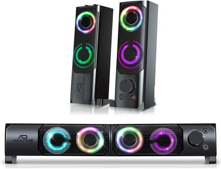 Enceintes 2en1 Advance SoundPhonic 2.0 RGB (Noir)