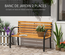 Banc de jardin 2 places style rural chic acier époxy bois lasuré