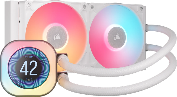 Kit Watercooling AIO Corsair iCue Link Titan RX LCD RGB - 240mm (Blanc)