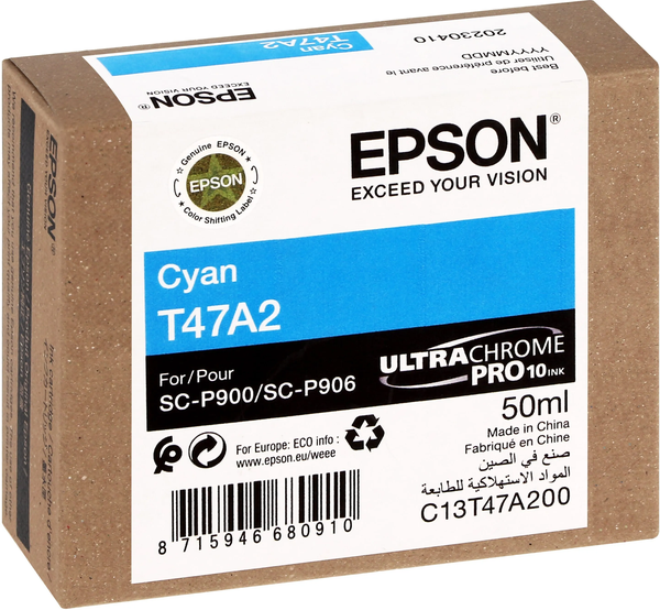 Cartouche d'encre Epson UltraChrome Pro 10 T47A2 (Cyan)