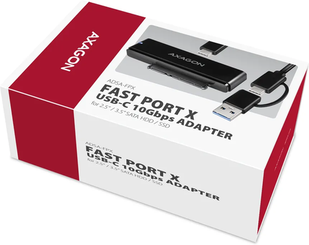 Adaptateur USB-C 3.2 Axagon ADSA-FPX vers S-ATA SSD/HDD avec alimentation