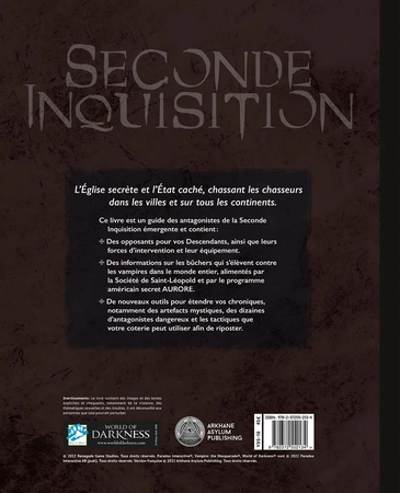 Jeu de Rôle : Vampire la Mascarade - Livre V5 : La Seconde Inquisition
