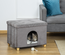 Niche chat maison de chat sur pied repose-pied 2 en 1 gris