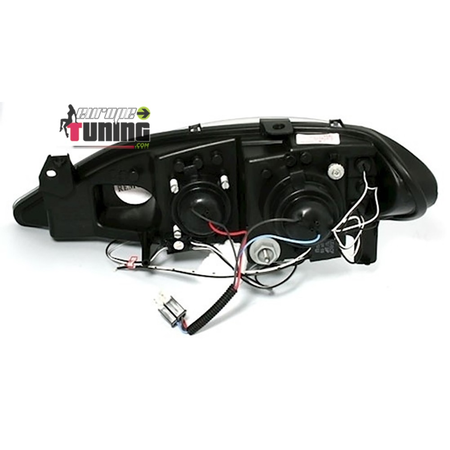 PHARES CHROME FEUX ANNEAUX ANGEL EYES 3 LEDS RENAULT MEGANE 1 PHASE 2 1999-2002 (12945)