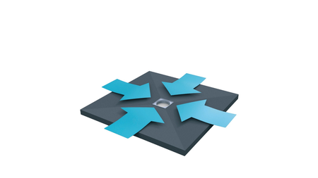 Receveur à carreler 900x900x40mm PANODUR CLASSIC trou central  - LAZER - 340100