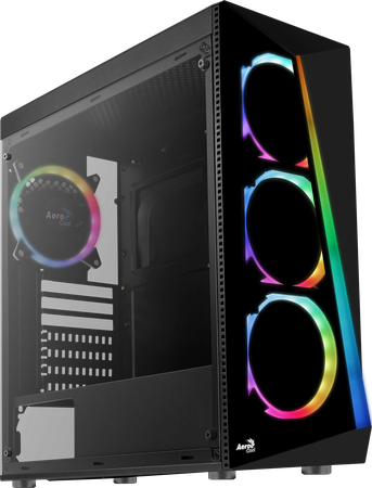 Boitier Moyen Tour ATX AeroCool Shard Tempered Glass ARGB avec panneau vitré (Noir)