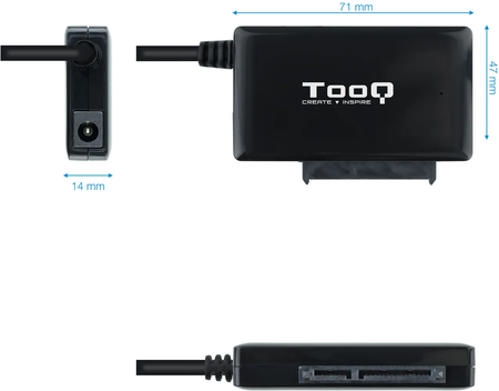 Adaptateur USB-C 3.1 TooQ TQHDA-02C vers S-ATA avec alimentation