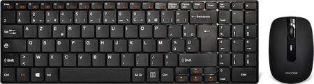 Pack 2en1 (Clavier/Souris) sans fil Advance Slim Compact (Noir)