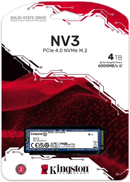 Disque SSD Kingston NV3 4To - NVMe M.2 Type 2280