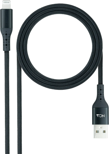 Câble Nanocable USB-A - Lightning M/M 1m (Noir)