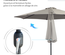 Parasol octogonal inclinable 3 m métal polyester gris clair
