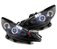 PHARES FEUX AVANTS NOIRS ANGEL EYES LED PEUGEOT 207 PHASES 1 et 2 (13351)