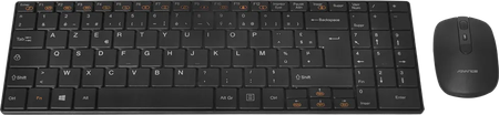Pack 2en1 (Clavier/Souris) sans fil Advance Slim Compact (Noir)