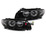 PHARES FEUX AVANTS ANGEL EYES LED NOIRS BMW SERIE 3 E46 COUPE & CABRIOLET 03-07 (00976)