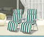 Lot de 2 chaises longues pliables bleu blanc